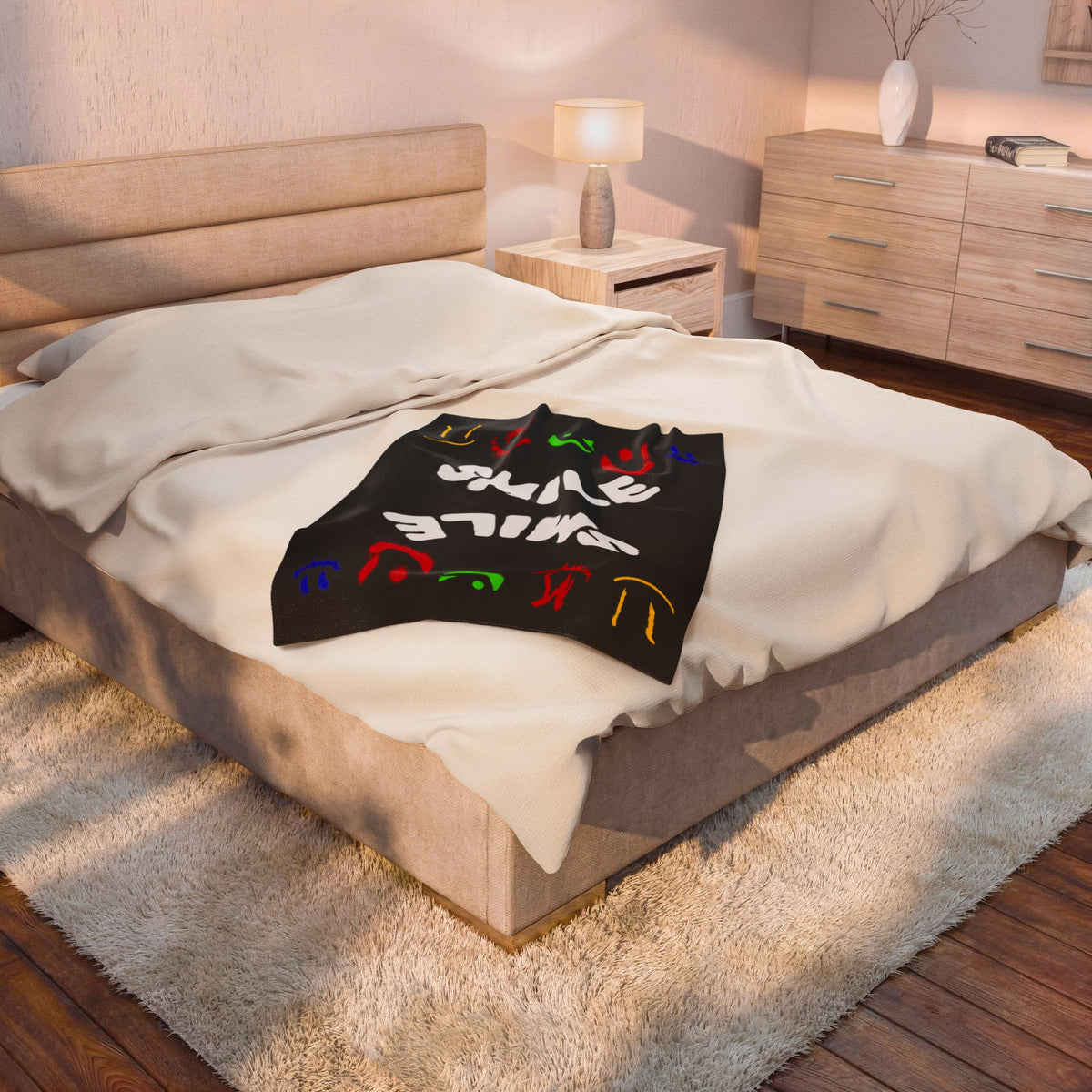 All Smiles — Graffiti Plush Blanket — Same Moon Sisters product image