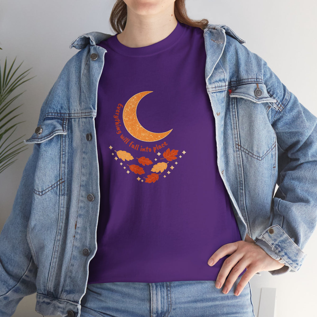 Fall Crescent Moon Graphic Tee — Same Moon Sisters product image