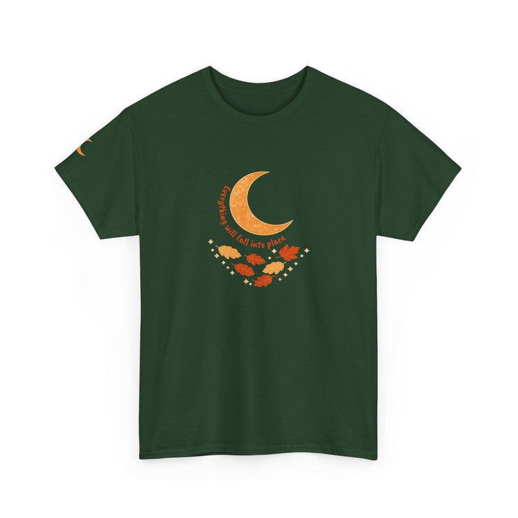 Fall Crescent Moon graphic tee featured in the Same Moon Sisters Fall and Halloween collection