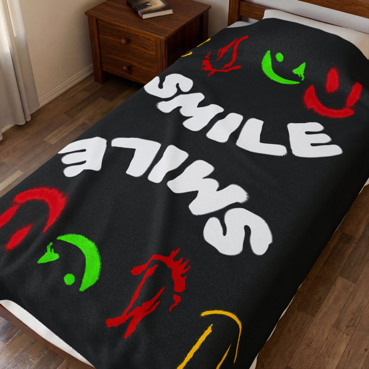 All Smiles — Graffiti Plush Blanket — Same Moon Sisters product image