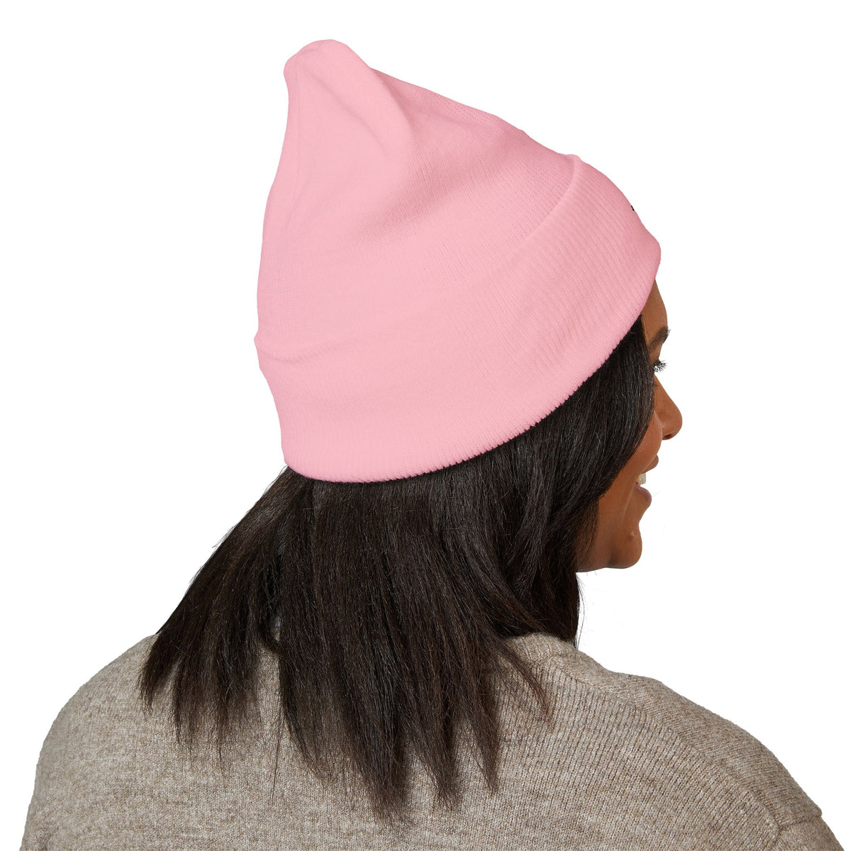 Cat & Crescent Moon Cuffed Beanie — Same Moon Sisters product image