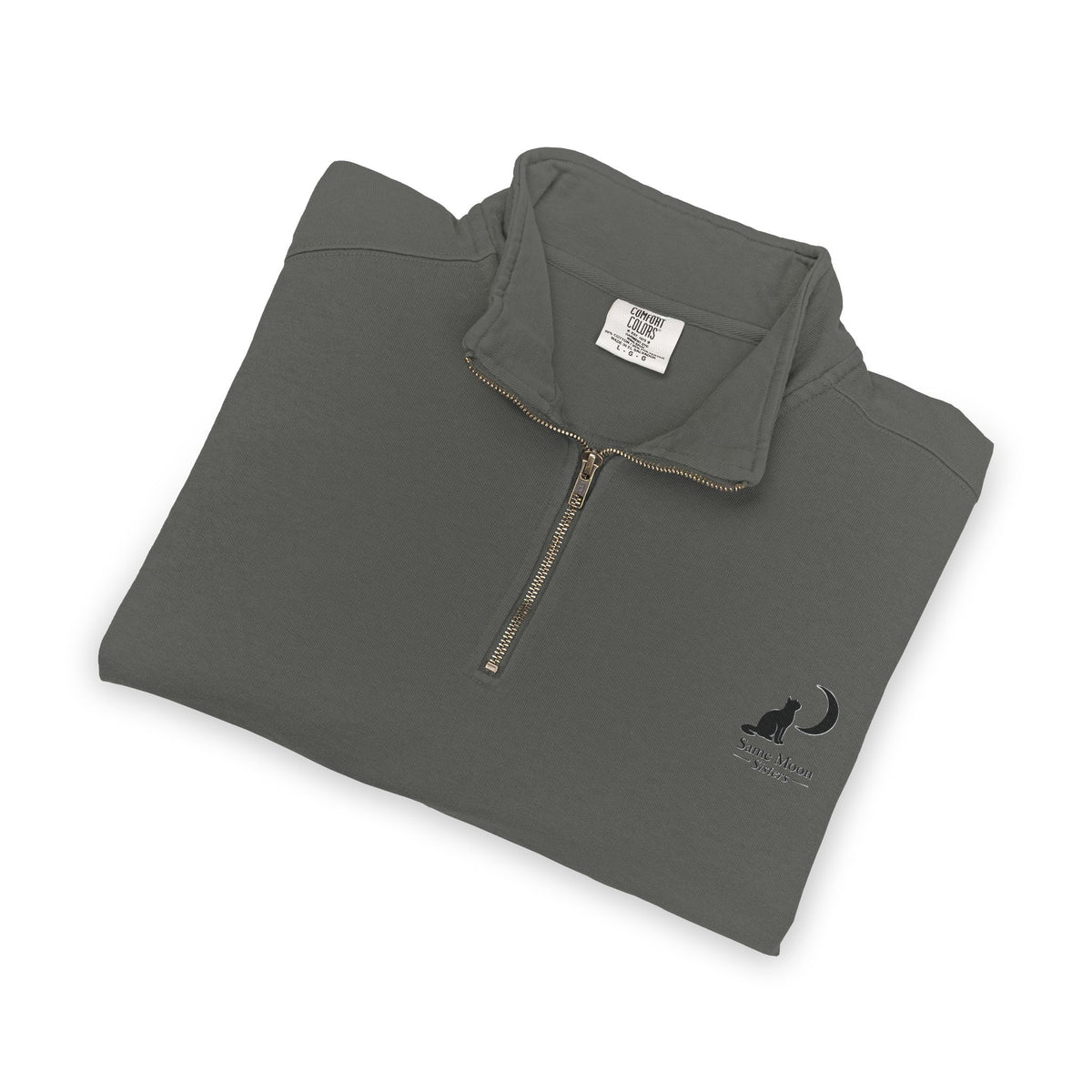 Cat & Crescent Moon Quarter-Zip — Same Moon Sisters product image