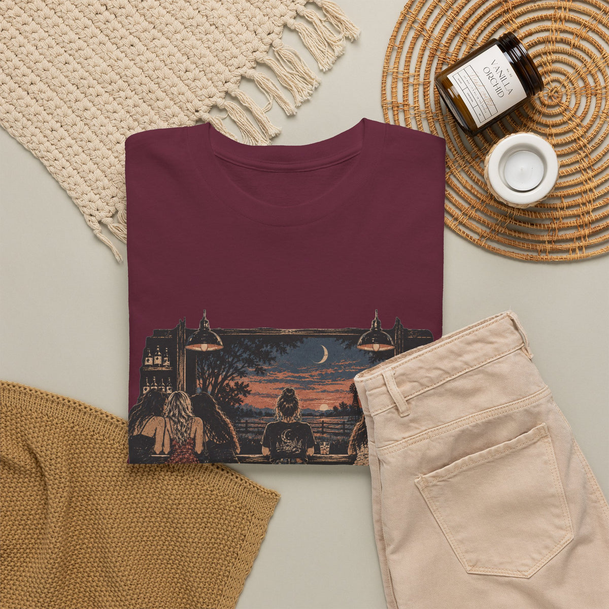 Not Lonely, Just Somewhere Else — Vintage Graphic Tee — Same Moon Sisters product image