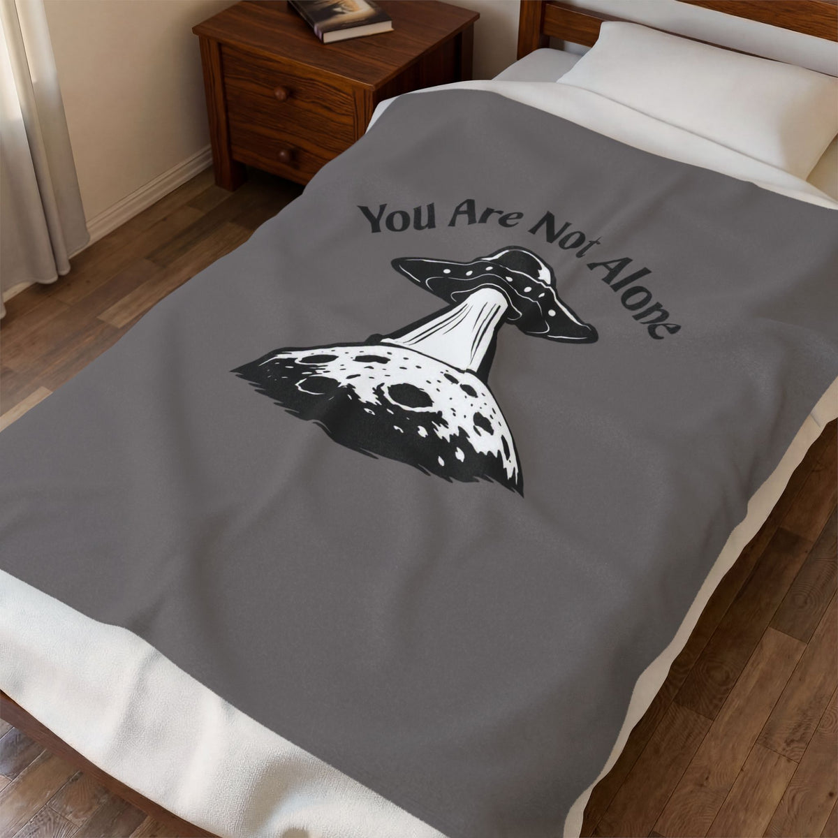 You Are Not Alone — UFO Plush Blanket — Same Moon Sisters product image