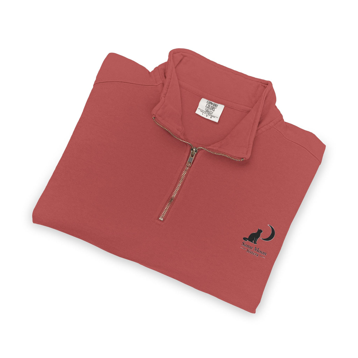Cat & Crescent Moon Quarter-Zip — Same Moon Sisters product image