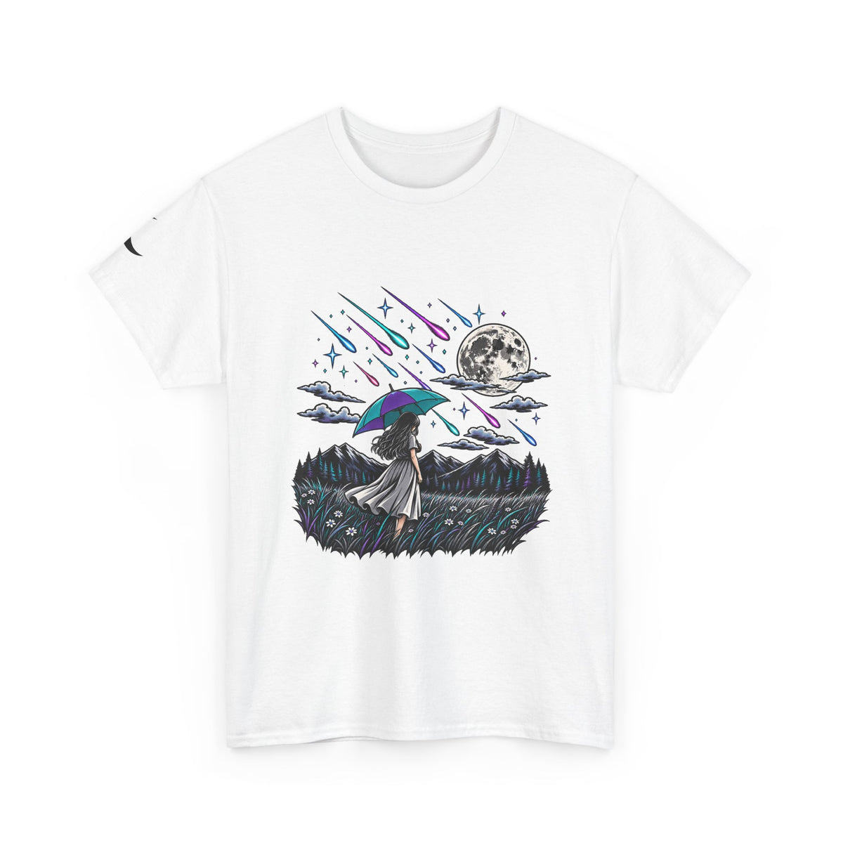 Raining Stars — Celestial Rain Graphic Tee — Same Moon Sisters product image