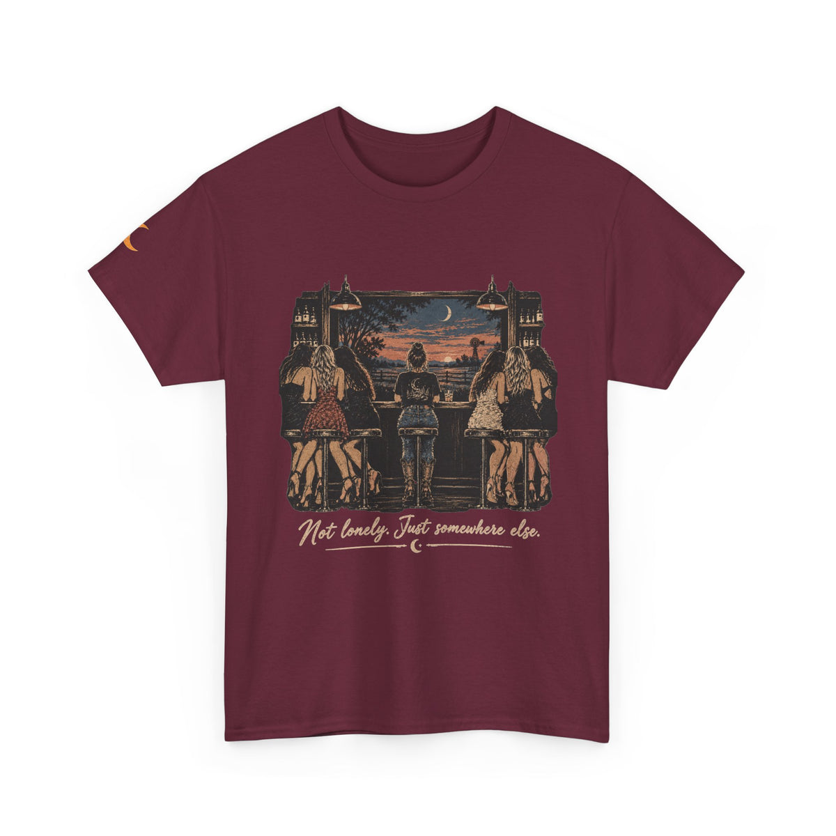 Not Lonely, Just Somewhere Else — Vintage Graphic Tee — Same Moon Sisters product photo