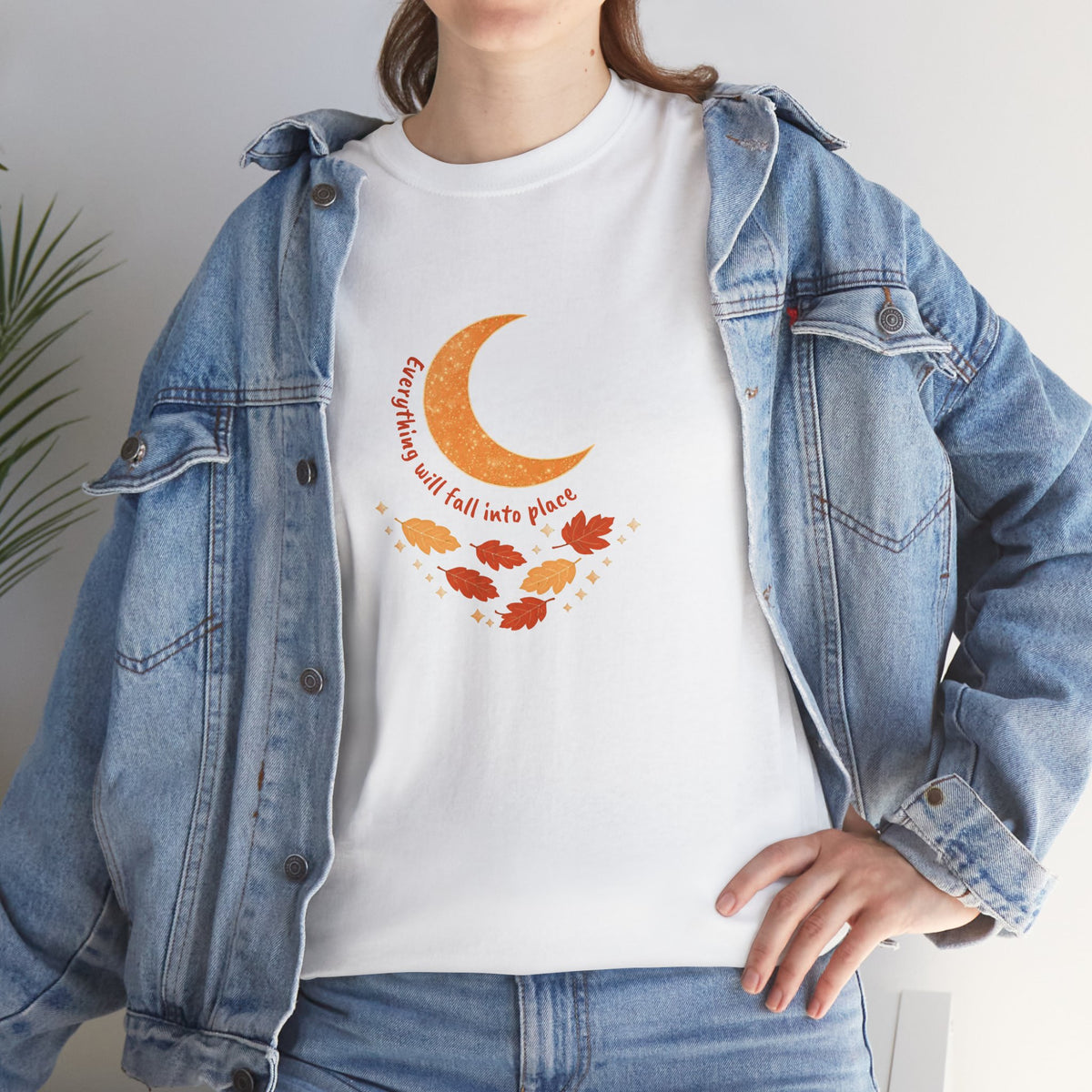 Fall Crescent Moon Graphic Tee — Same Moon Sisters product image