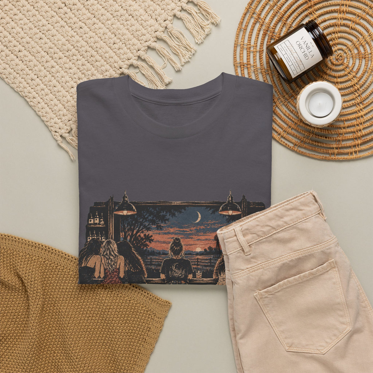 Not Lonely, Just Somewhere Else — Vintage Graphic Tee — Same Moon Sisters product image