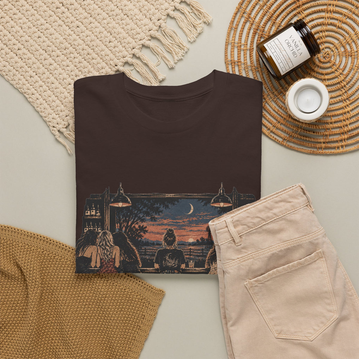 Not Lonely, Just Somewhere Else — Vintage Graphic Tee — Same Moon Sisters product image