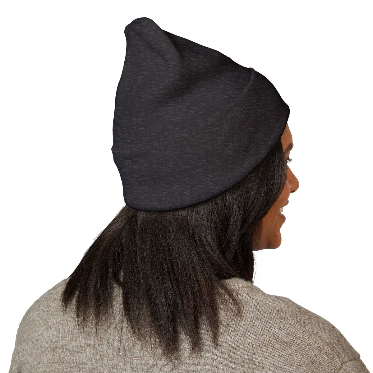 Cat & Crescent Moon Cuffed Beanie — Same Moon Sisters product image