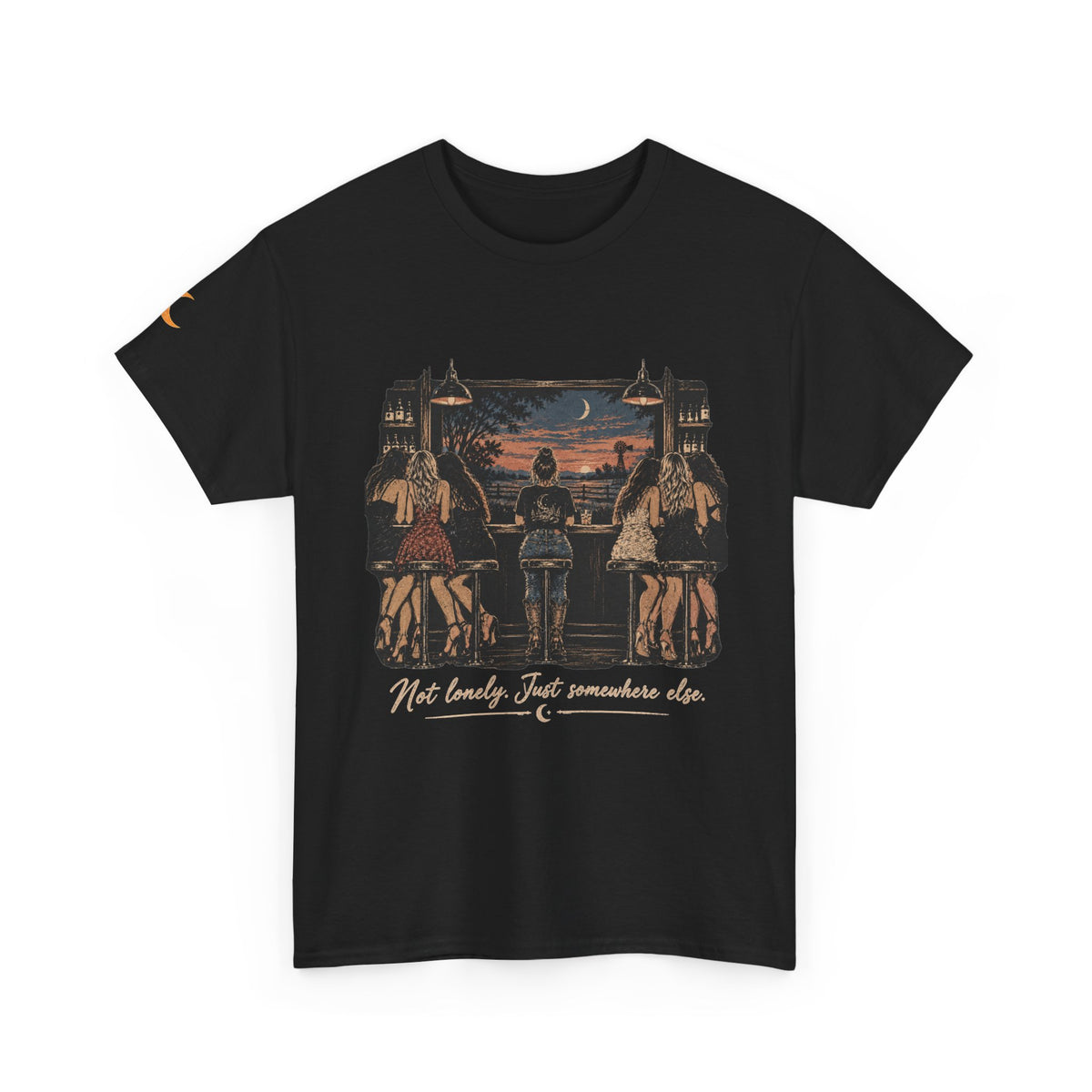 Not Lonely, Just Somewhere Else — Vintage Graphic Tee — Same Moon Sisters product image