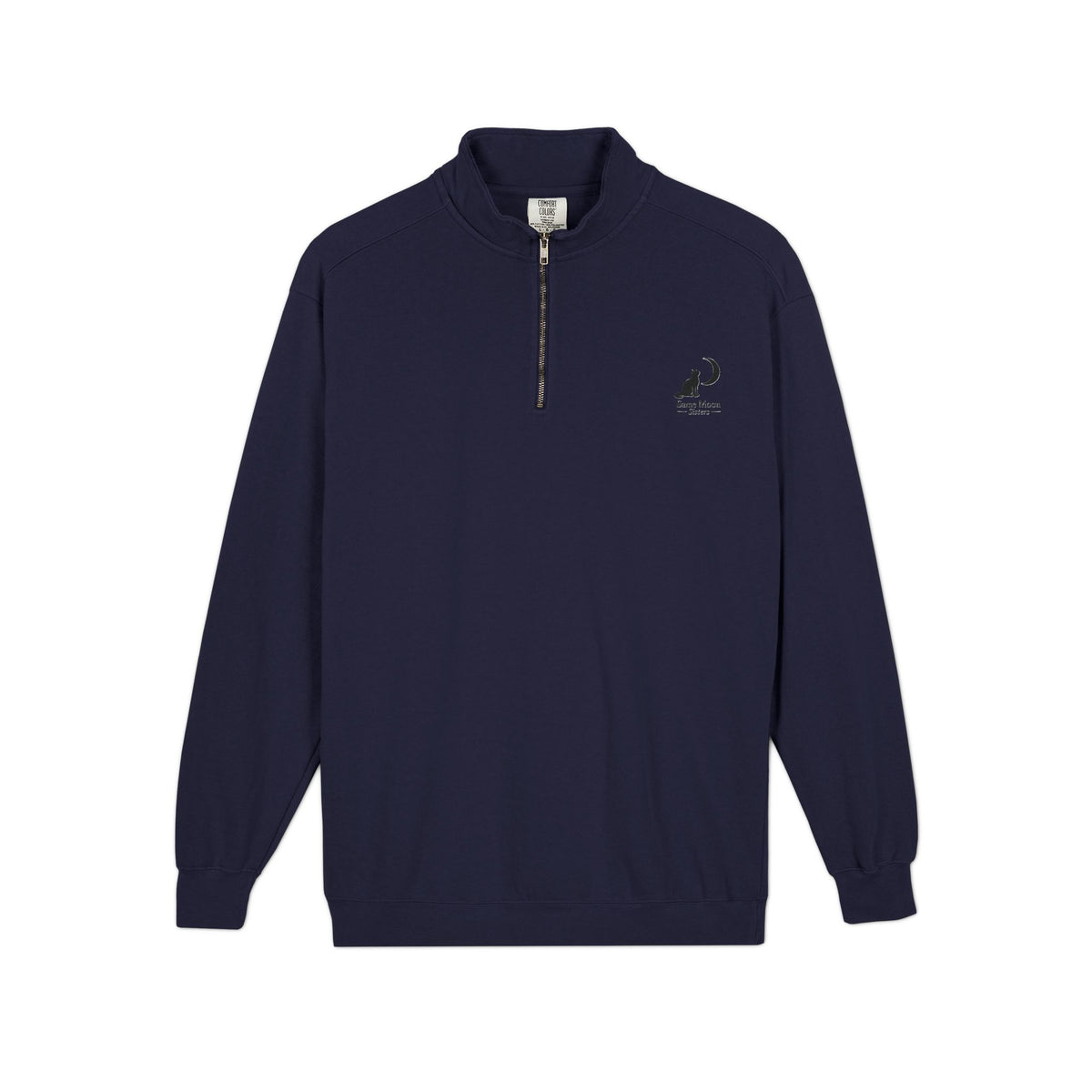 Cat & Crescent Moon Quarter-Zip — Same Moon Sisters product image