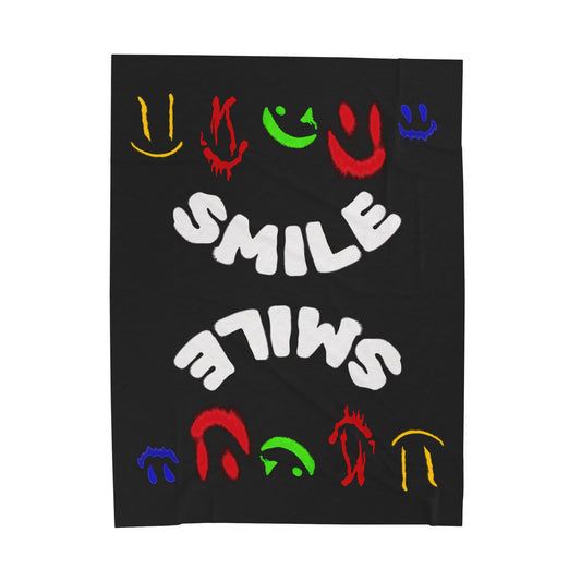 All Smiles — Graffiti Plush Blanket — Same Moon Sisters product photo
