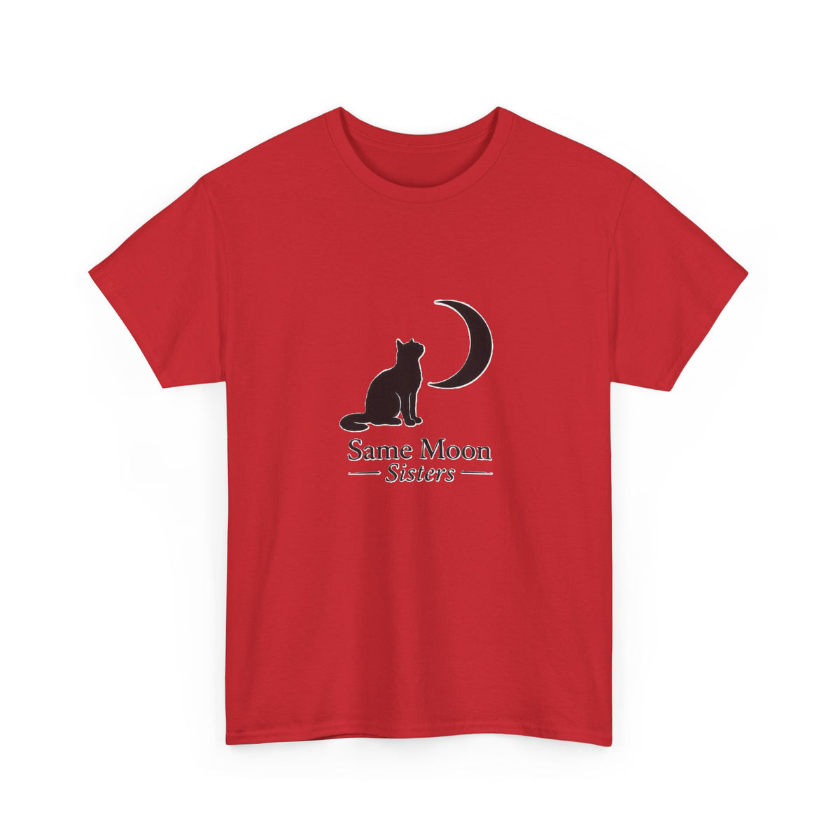 Cat & Crescent Moon Graphic Tee — Same Moon Sisters product image