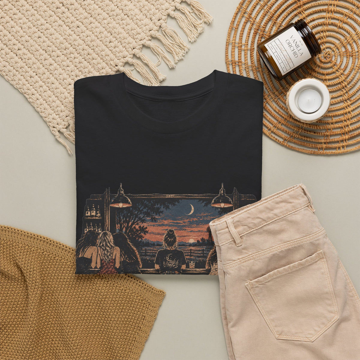 Not Lonely, Just Somewhere Else — Vintage Graphic Tee — Same Moon Sisters product image