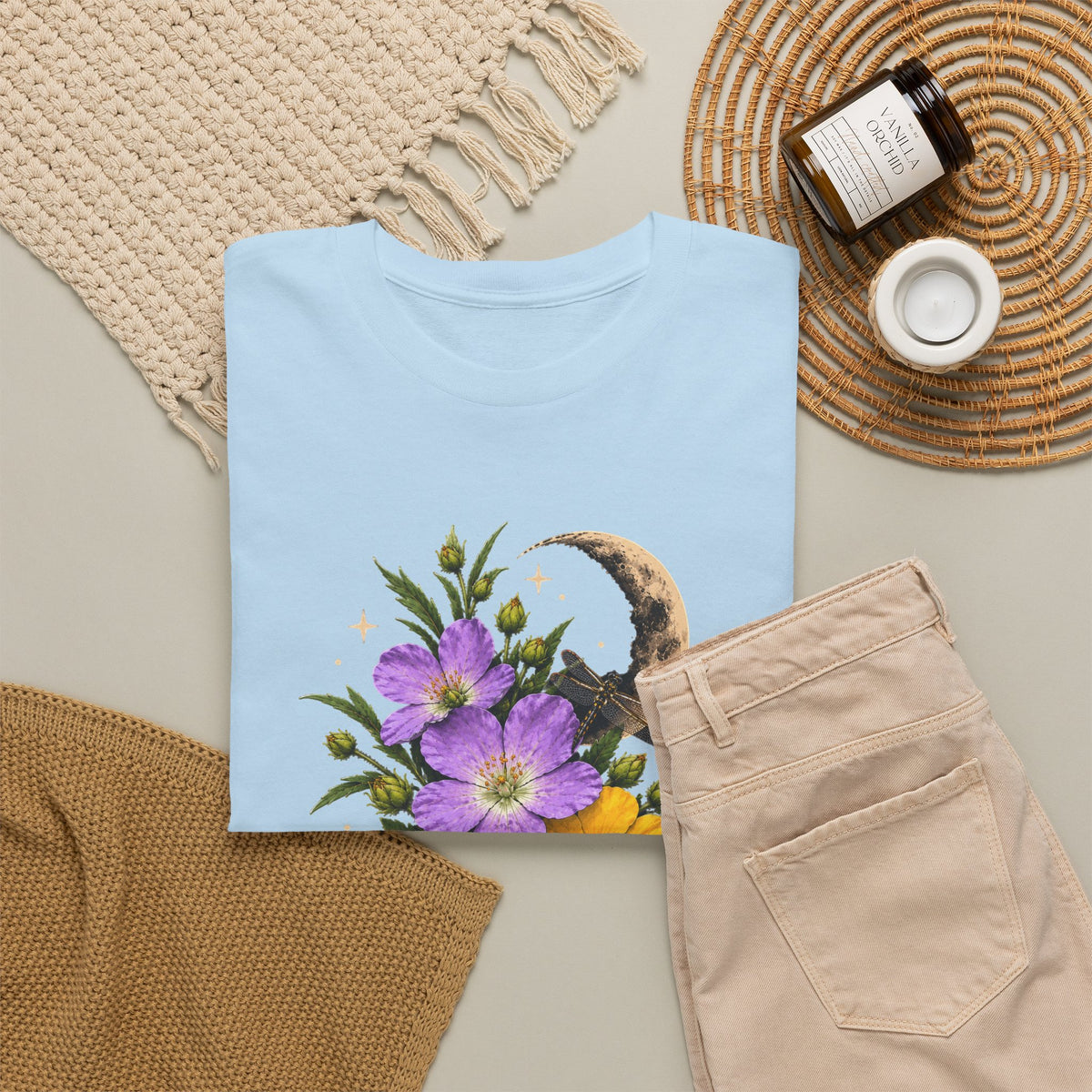 Floral Moon Graphic Tee — Same Moon Sisters product image