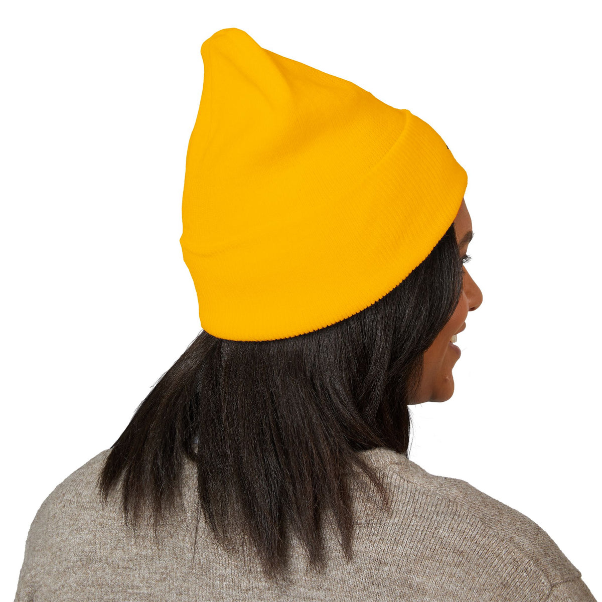 Cat & Crescent Moon Cuffed Beanie — Same Moon Sisters product image