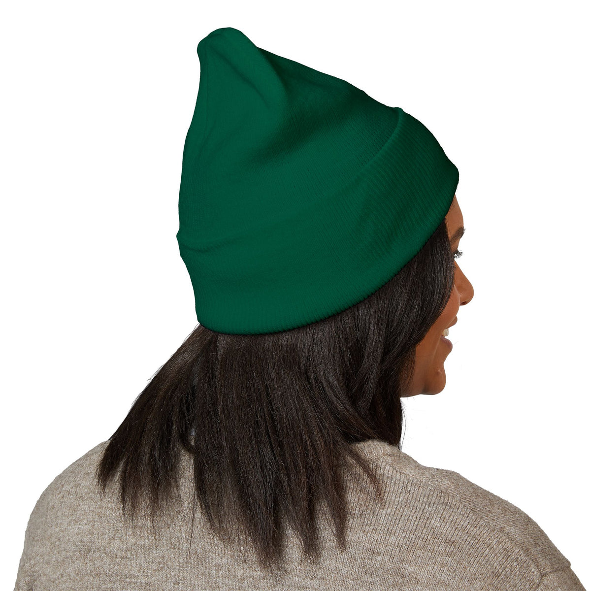 Cat & Crescent Moon Cuffed Beanie — Same Moon Sisters product image