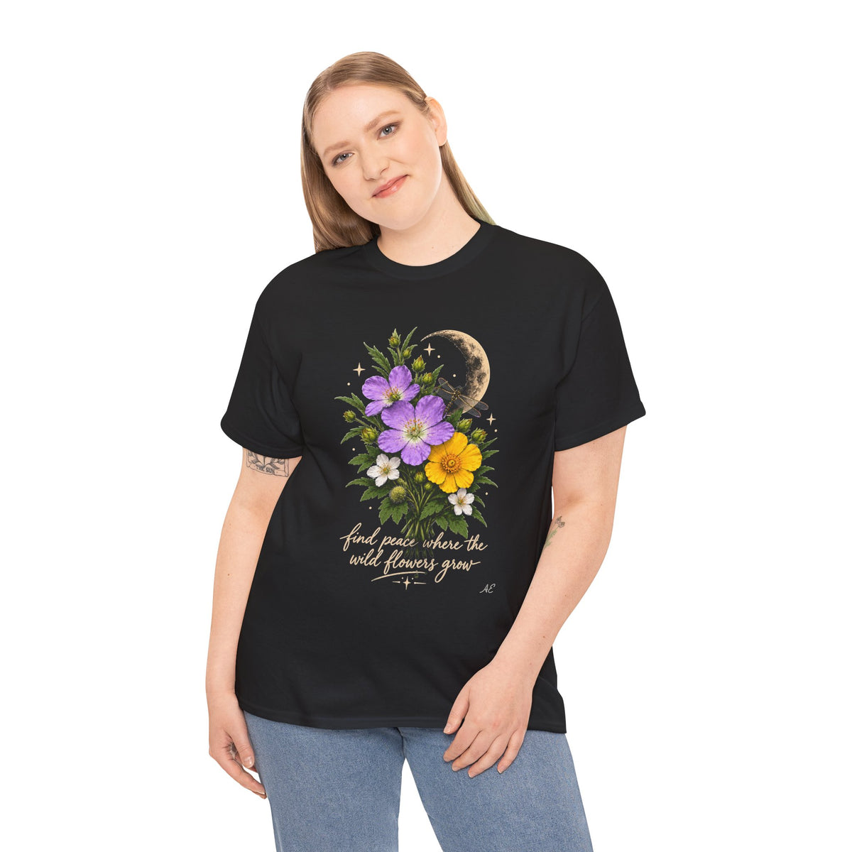 Floral Moon Graphic Tee — Same Moon Sisters product image