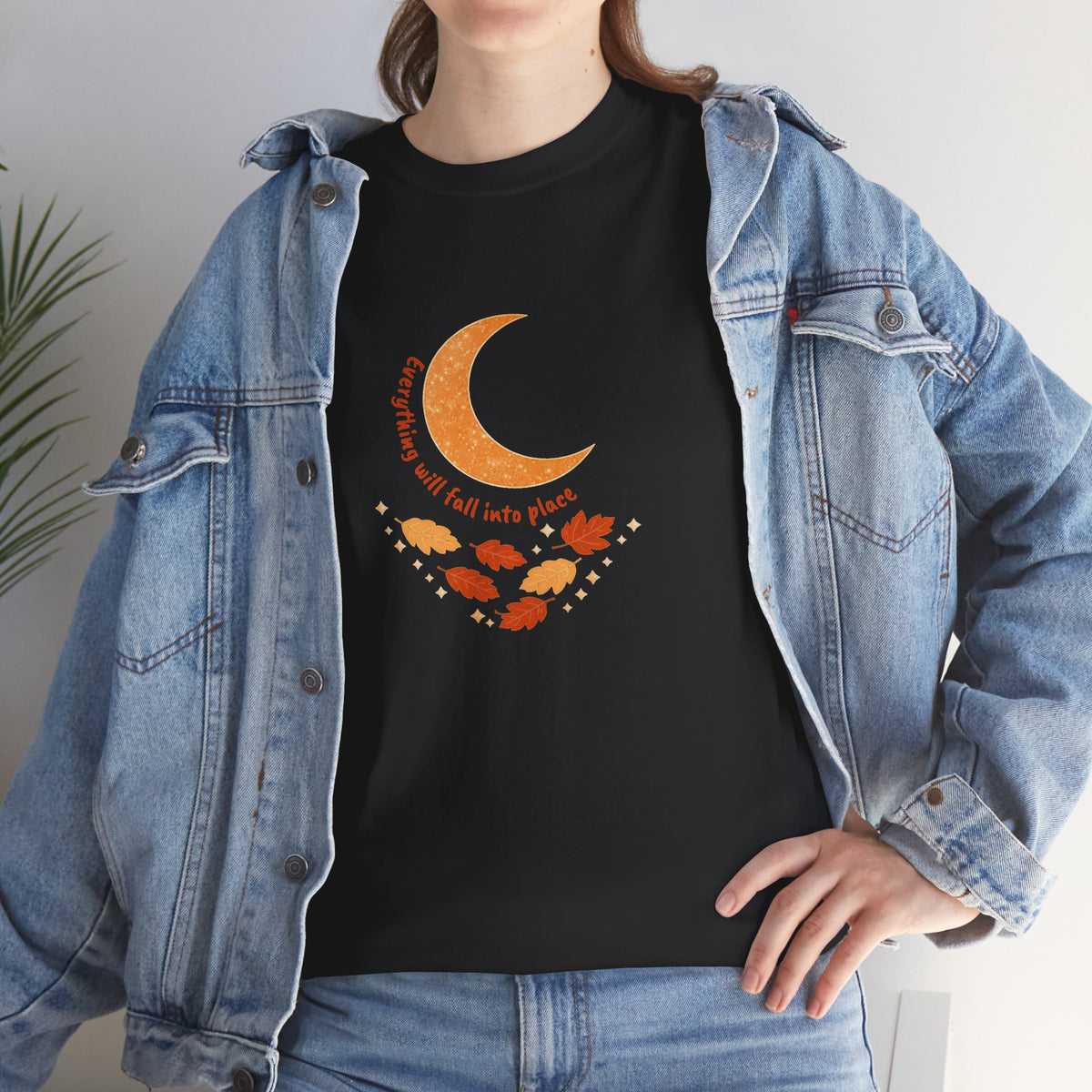 Fall Crescent Moon Graphic Tee — Same Moon Sisters product image