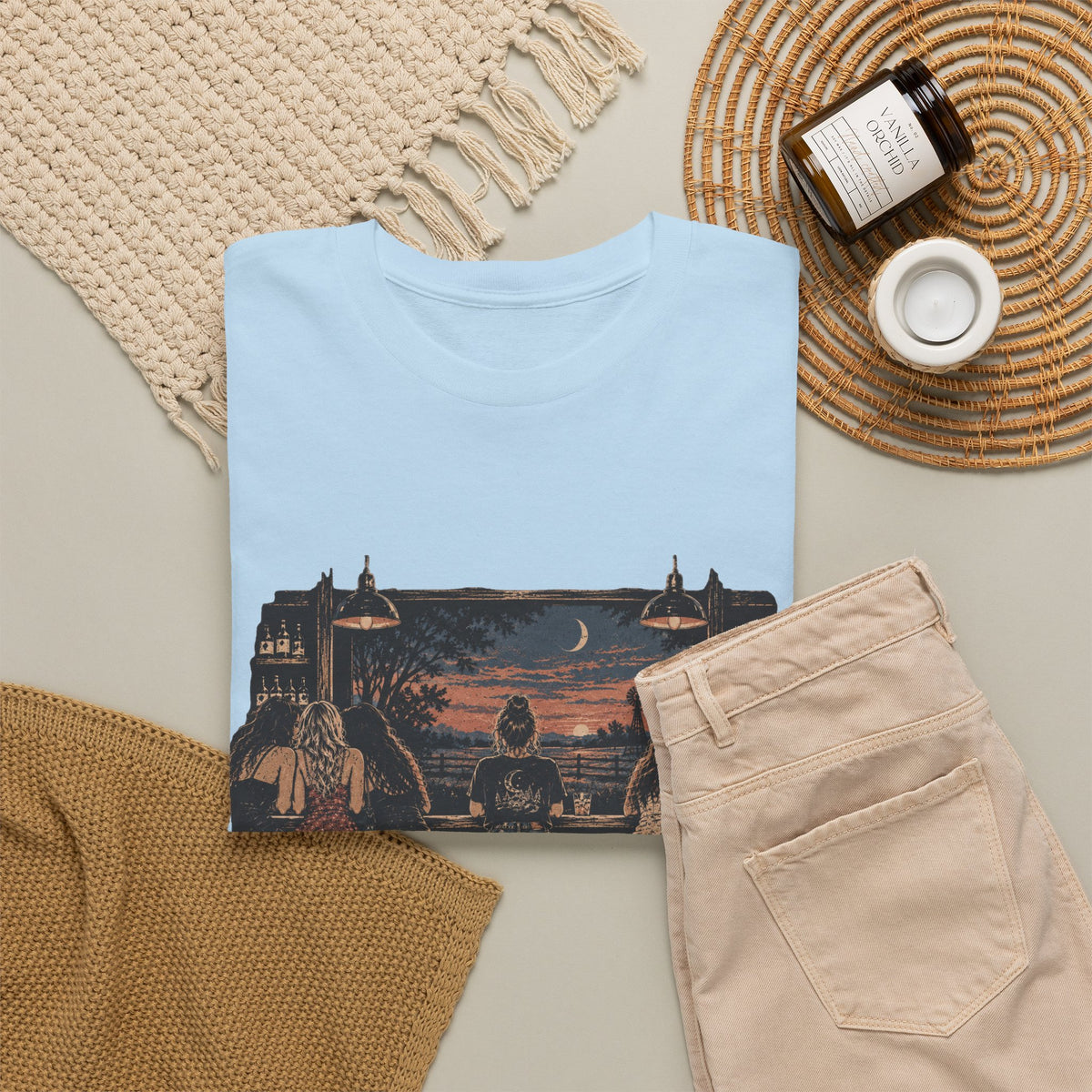 Not Lonely, Just Somewhere Else — Vintage Graphic Tee — Same Moon Sisters product image