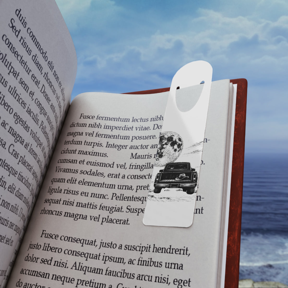 Vintage Truck & Moon — Metal Bookmark — Same Moon Sisters product image