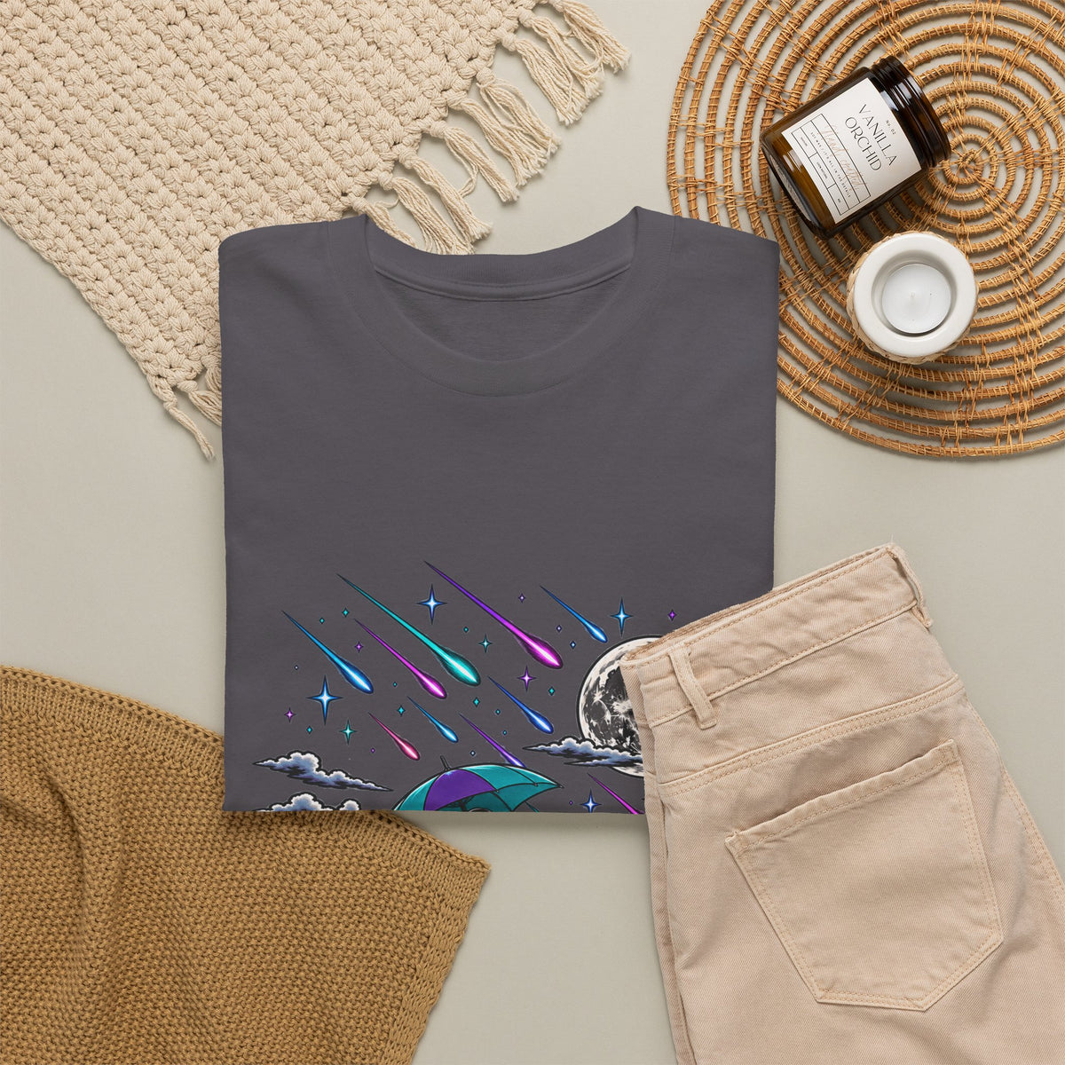 Raining Stars — Celestial Rain Graphic Tee — Same Moon Sisters product image