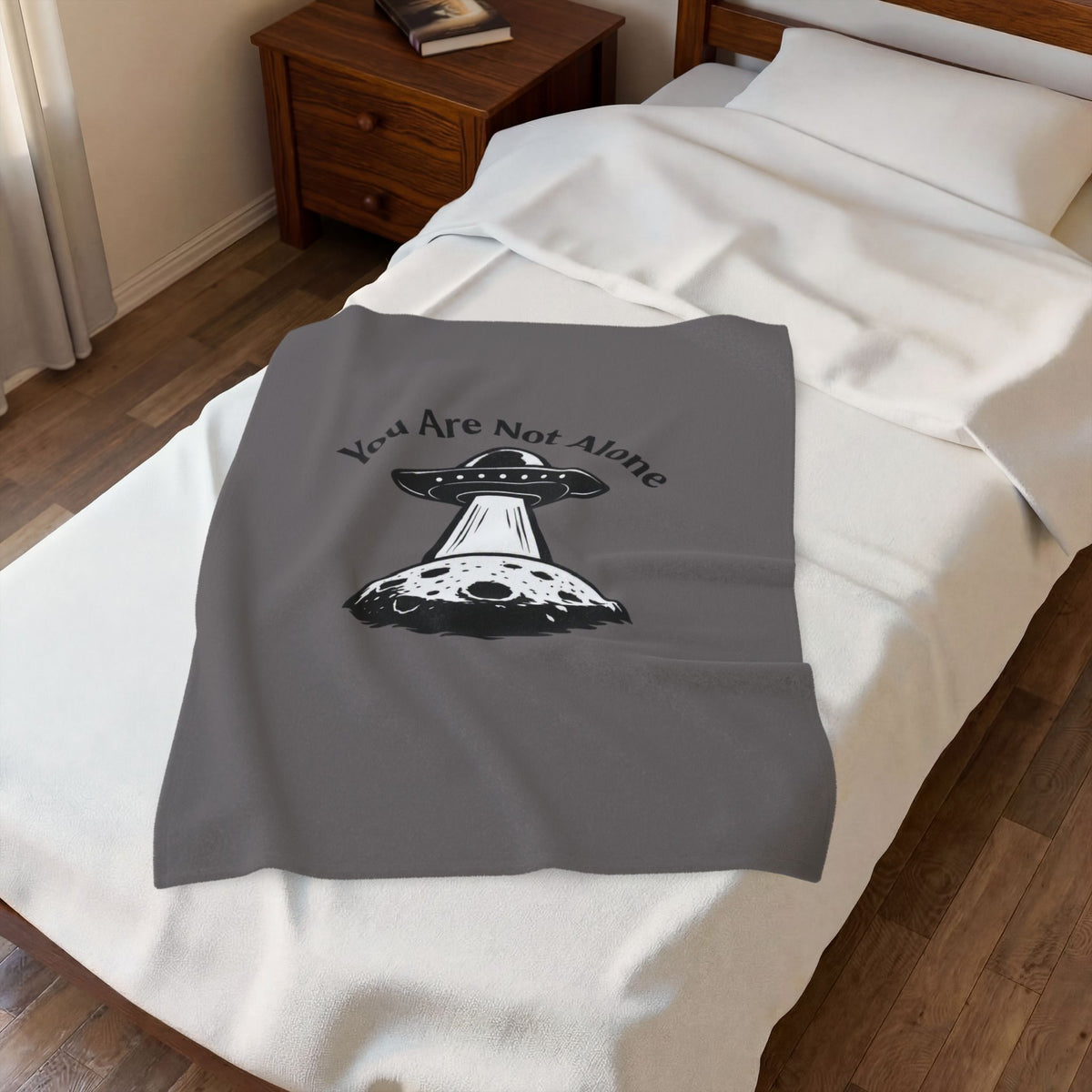 You Are Not Alone — UFO Plush Blanket — Same Moon Sisters product image