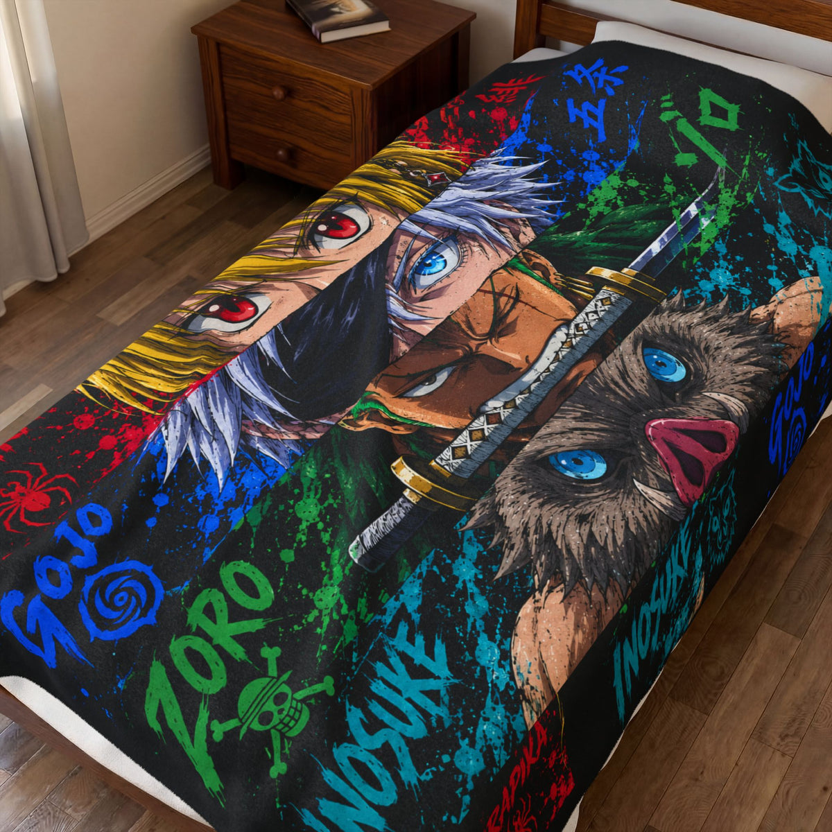 Anime Character Collage — Plush Blanket — Same Moon Sisters product photo