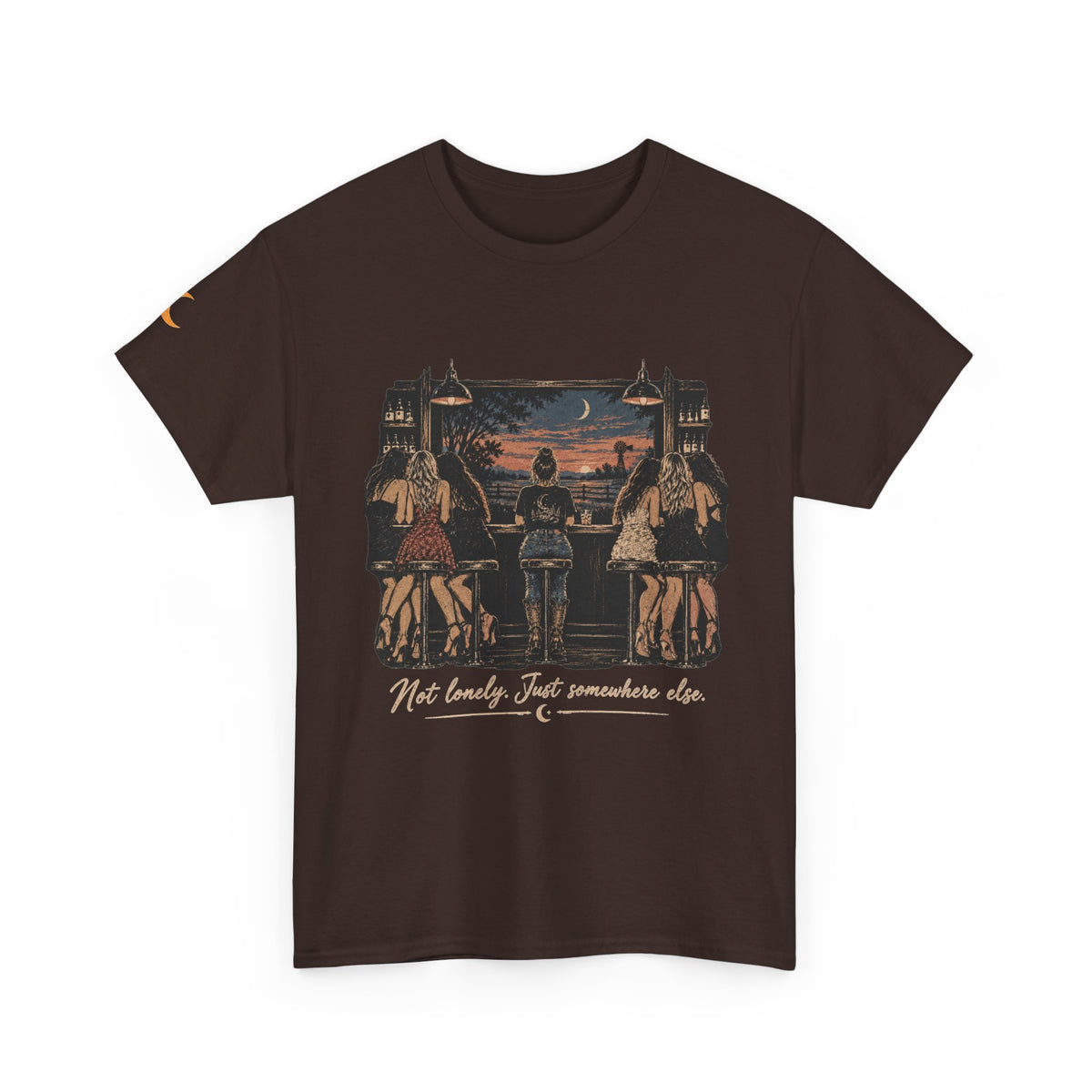 Not Lonely, Just Somewhere Else — Vintage Graphic Tee — Same Moon Sisters product photo