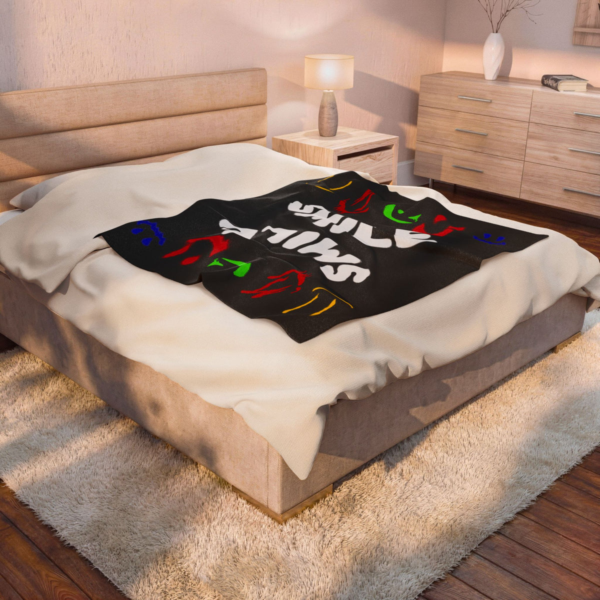 All Smiles — Graffiti Plush Blanket — Same Moon Sisters product image