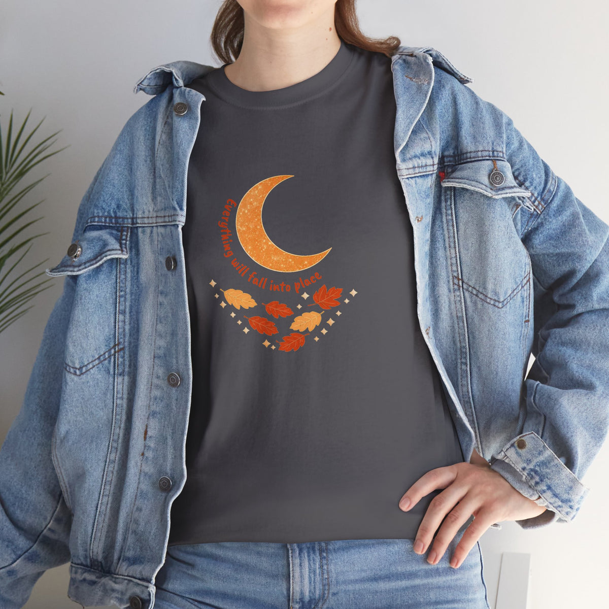 Fall Crescent Moon Graphic Tee — Same Moon Sisters product image