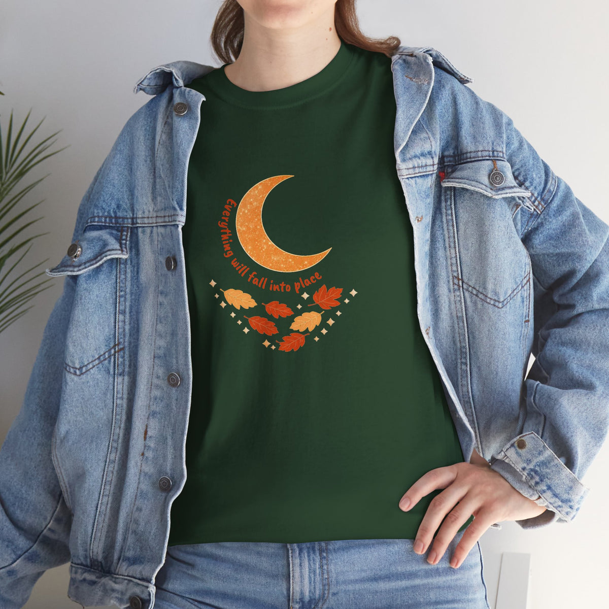 Fall Crescent Moon Graphic Tee — Same Moon Sisters product image