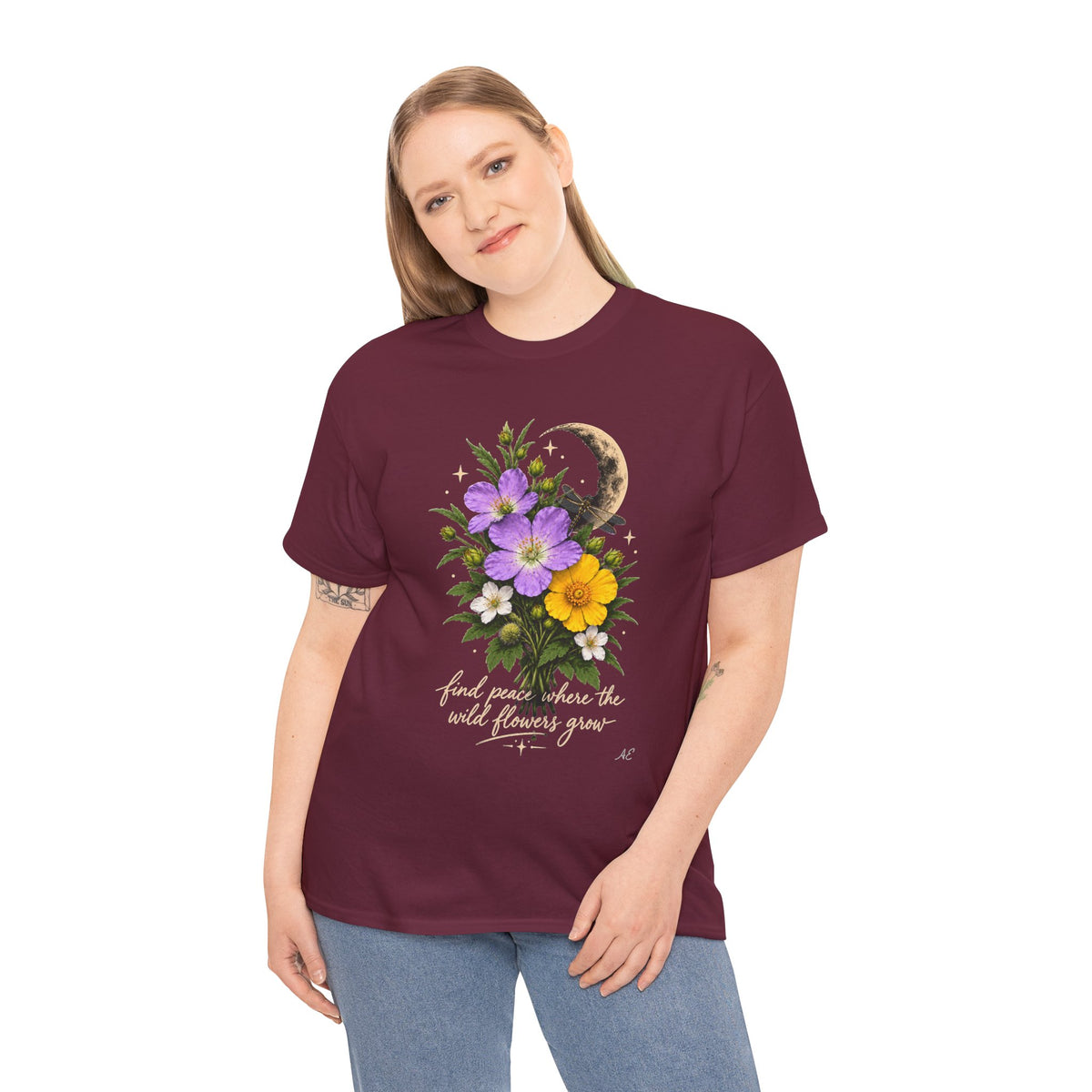 Floral Moon Graphic Tee — Same Moon Sisters product image