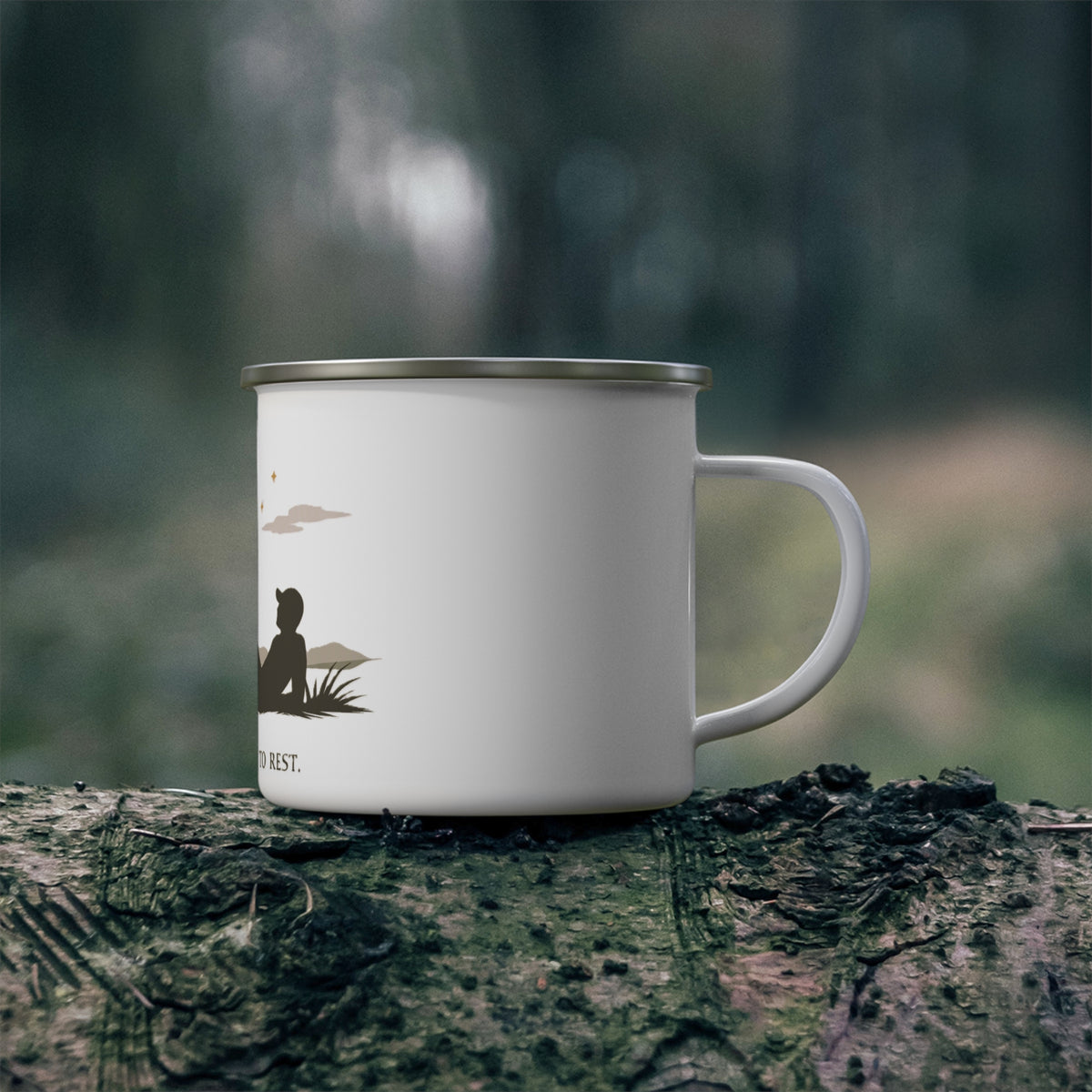 You're Allowed to Rest — Enamel Camping Mug — Same Moon Sisters product image