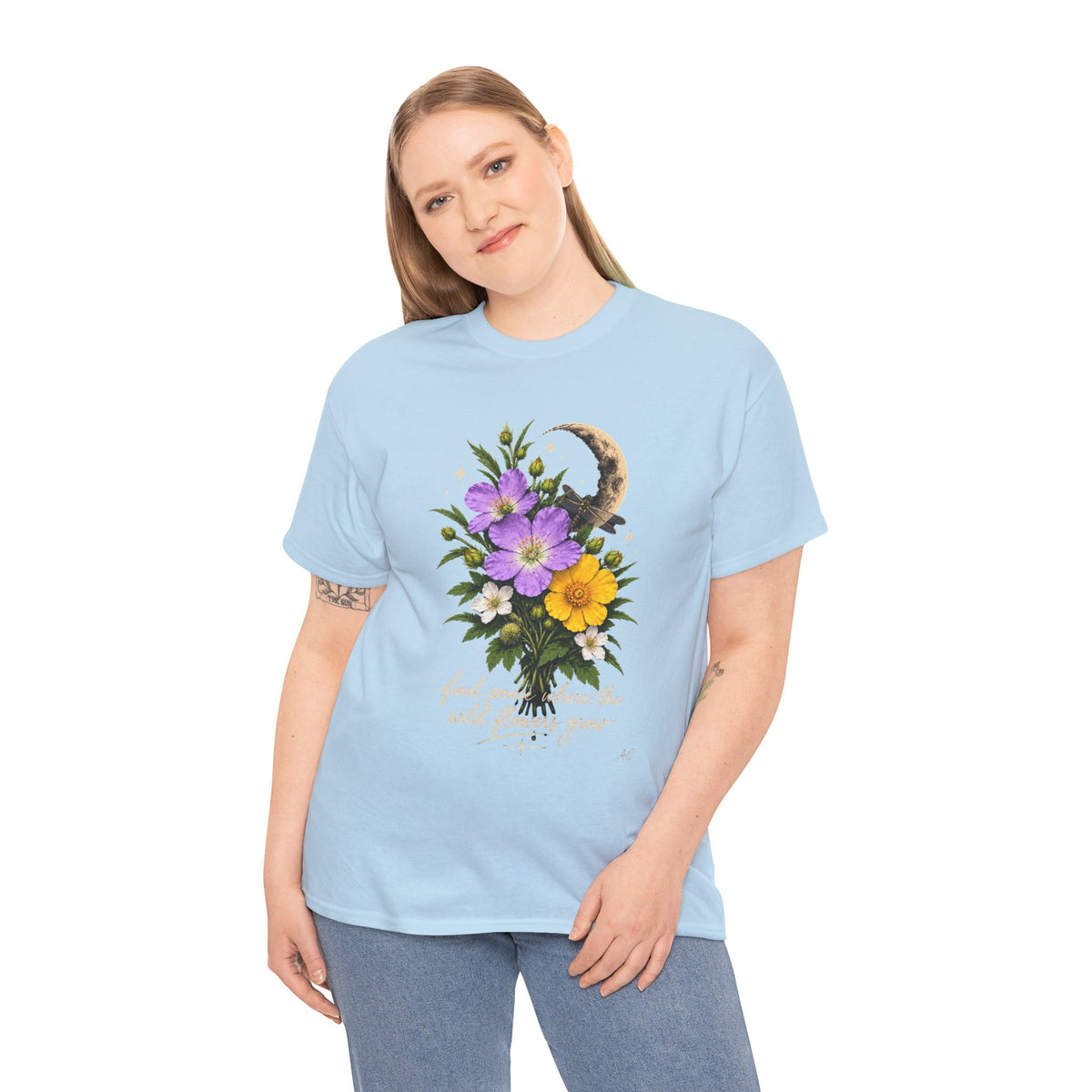 Floral Moon Graphic Tee — Same Moon Sisters product image