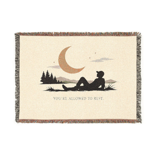 You're Allowed to Rest — Woven Blanket — Same Moon Sisters product image