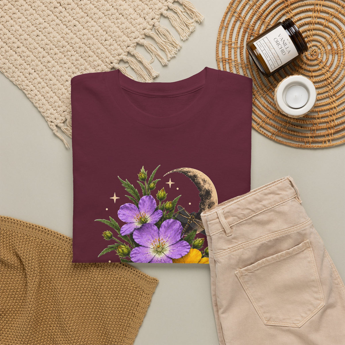 Floral Moon Graphic Tee — Same Moon Sisters product image