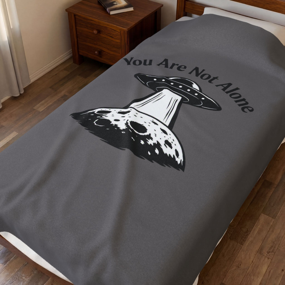 You Are Not Alone — UFO Plush Blanket — Same Moon Sisters product image