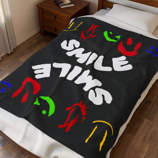 All Smiles — Graffiti Plush Blanket — Same Moon Sisters product image